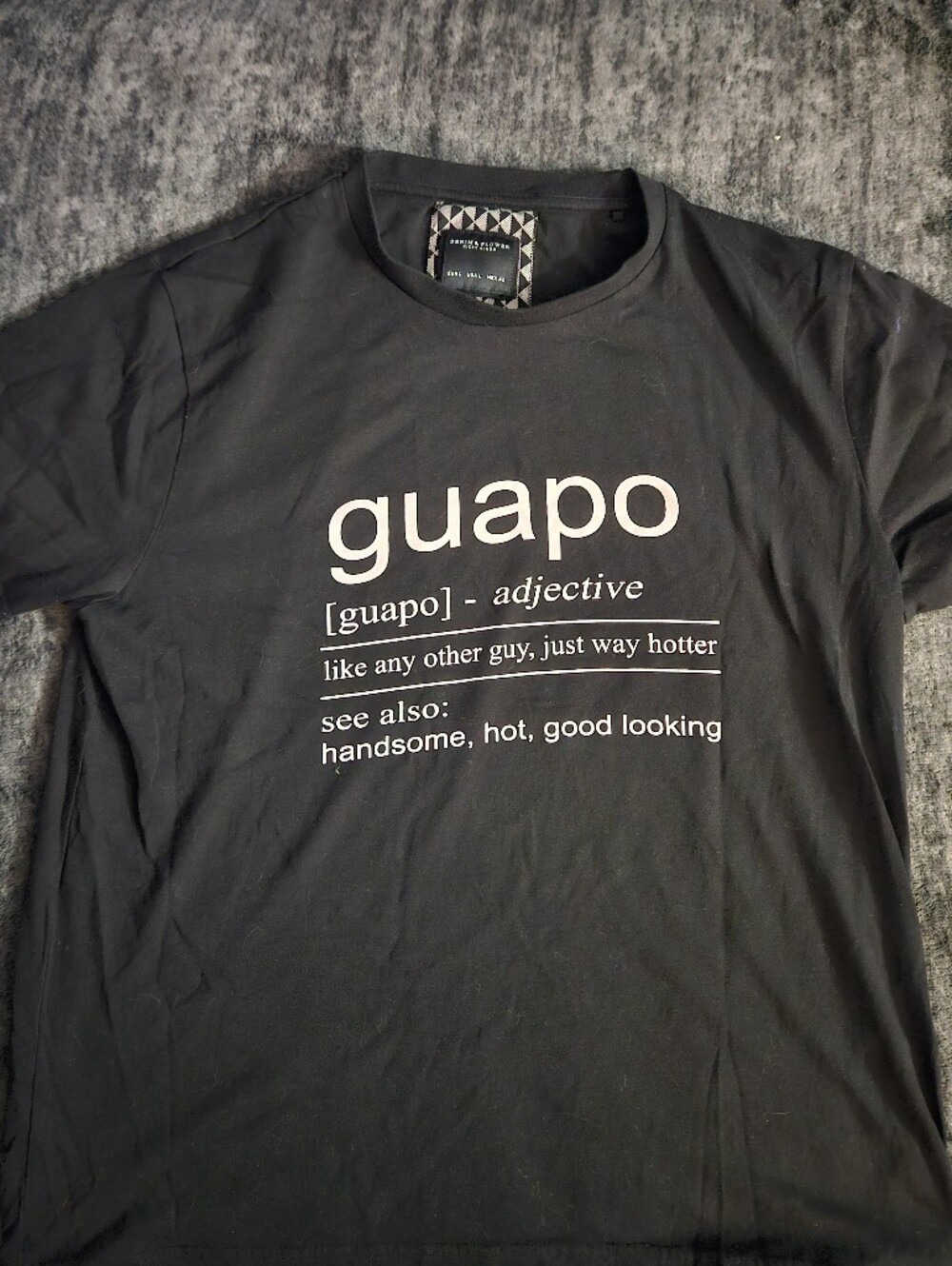 Denim & Flower Ricky Singh Mens "Guapo" Graphic Tee Shirt Black Size Large